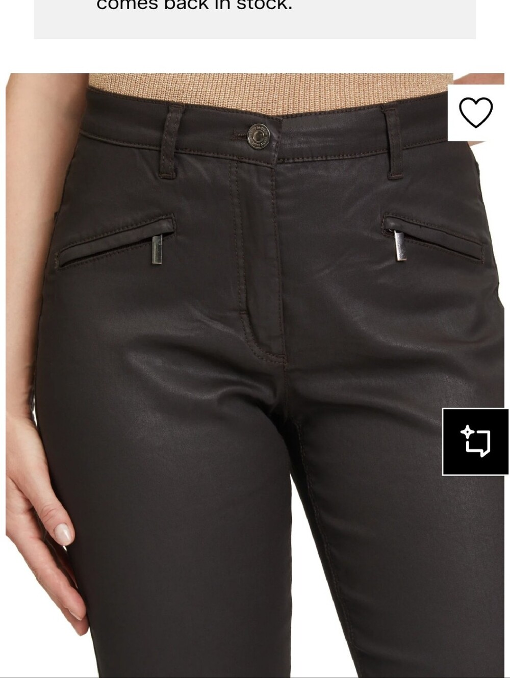 Betty Barclay Coated Black Pants SZ 42